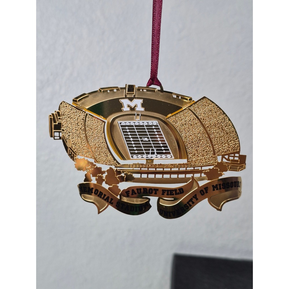 University of Missouri Faurot Field Memorial Stadium 24k Gold Plated Ornament
